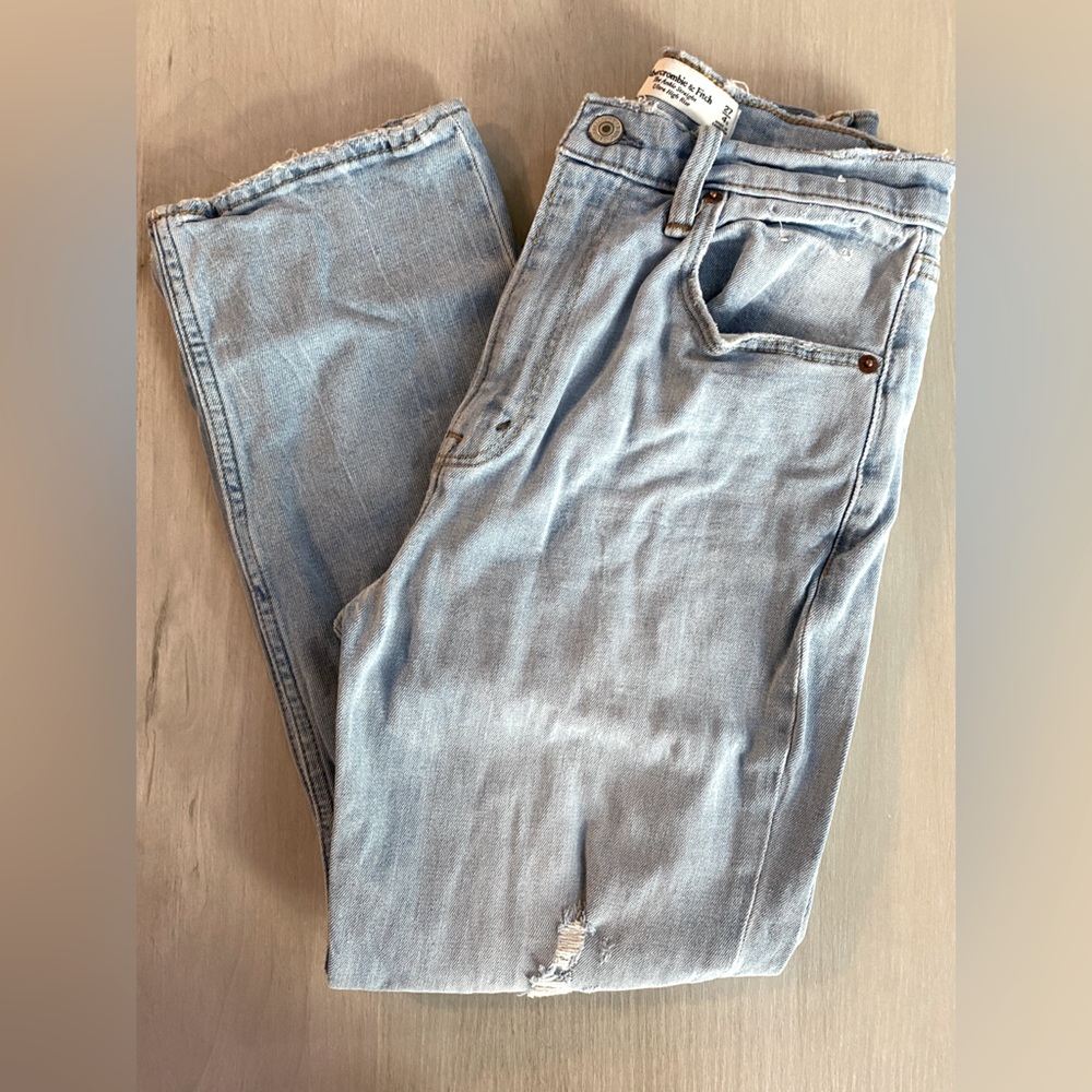 Abercrombie & Fitch, curve love, the ankle straight ultra high rise, short